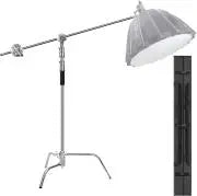 ANDYCINE C Stand Heavy Duty 100% Metal Max 10.8ft/330cm with 4.2ft/128cm Holding Arm Adjustable Light stand